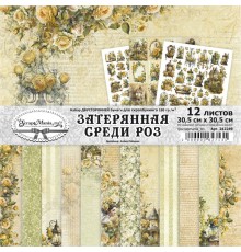   Набор бумаги 30,5х30,5 см "Затерянная среди роз", 12 листов, ScrapMania