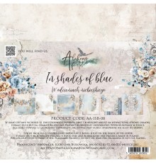 Набор бумаги "In Shades of Blue" 20,3 х 20,3 см., 6 листов, 1/2 набора, Alchemy of Art