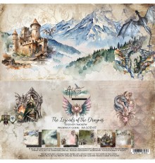 Набор бумаги "The Legends of the Dragons" 30,5 x 30,5 см., 6 листов, Alchemy of Art