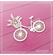 Чипборд "Велосипед с корзинкой с цветами", СкрапМагия