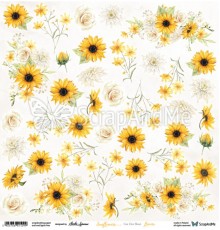 Лист для вырезания "Sunflowers" 30,5 х 30,5 см, ScrapAndMe