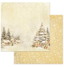 Бумага двусторонняя "Золотой Новый Год. Деревушка", ScrapMania