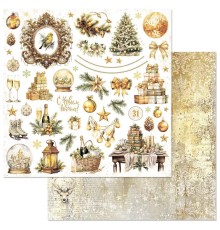 Бумага двусторонняя "Золотой Новый Год. Картинки", ScrapMania