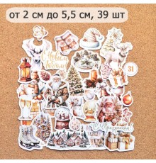 Набор высечек из бумаги "Золотой Новый Год", 39 шт., ScrapMania