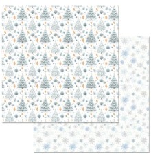 Бумага двусторонняя "Снежинки-мандаринки. Мохнатые ёлки", ScrapMania
