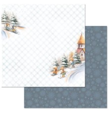 Бумага двусторонняя "Снежинки-мандаринки. Крутой спуск", ScrapMania