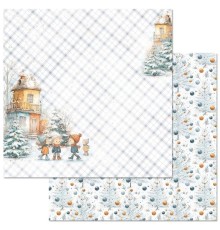 Бумага двусторонняя "Снежинки-мандаринки. Веселые коньки", ScrapMania