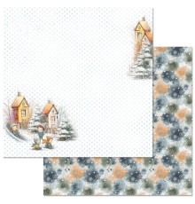 Бумага двусторонняя "Снежинки-мандаринки. Санки-ледянки", ScrapMania