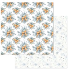 Бумага двусторонняя "Снежинки-мандаринки. Оранжевая радость", ScrapMania