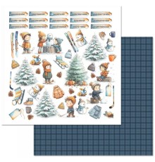 Бумага двусторонняя "Снежинки-мандаринки. Картинки", ScrapMania