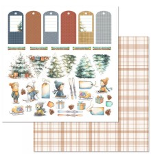 Бумага двусторонняя "Снежинки-мандаринки. Детали и теги", ScrapMania