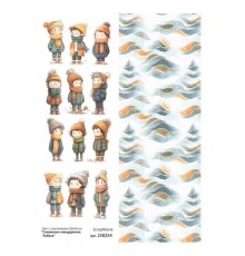 Лист с картинками 10*30 см "Снежинки-мандаринки. Ребята", ScrapMania