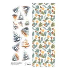 Лист с картинками 10*30 см "Снежинки-мандаринки. Елки мохнатые", ScrapMania
