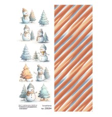 Лист с картинками 10*30 см "Снежинки-мандаринки. Снеговики", ScrapMania