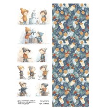 Лист с картинками 10*30 см "Снежинки-мандаринки. Игры во дворе", ScrapMania