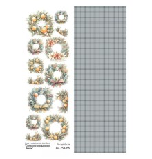 Лист с картинками 10*30 см "Снежинки-мандаринки. Венки", ScrapMania