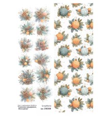 Лист с картинками 10*30 см "Снежинки-мандаринки. Мини декор", ScrapMania