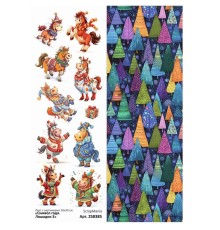 Лист с картинками 10*30 см "Символ года. Лошадки 3", ScrapMania