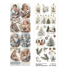 Лист с картинками 10*30 см "Сочельник. Карточки. Персонажи", ScrapMania