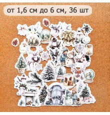 Набор высечек из бумаги "Сочельник", 36 шт., ScrapMania