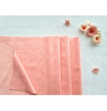 Искусственная замша, цвет "Розово-персиковый", двусторонняя, 33х50 см.
