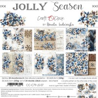 Набор бумаги "Jolly Season" 20,3*20,3 см., 6 листов, 1/4 набора, Craft O'Clock