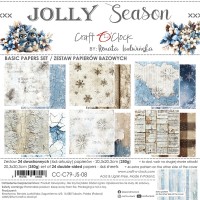 Набор фоновой бумаги "Jolly Season" 20,3*20,3 см., 6 листов, 1/4 набора, Craft O'Clock
