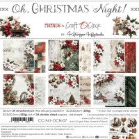 Набор бумаги "Oh, Christmas Night" 20,3*20,3 см., 6 листов, 1/4 набора, Craft O'Clock