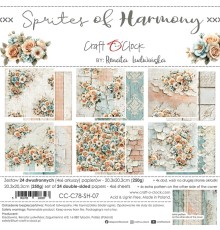 Набор бумаги "Sprites of Harmony" 20,3*20,3 см., 6 листов, 1/4 набора, Craft O'Clock