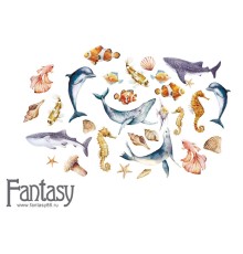Набор высечек на картоне "Теплое море - 58", Fantasy