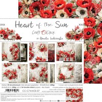 Набор бумаги "Heart of the Sun" 20,3*20,3 см., 6 листов, 1/4 набора, Craft O'Clock