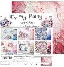 Набор бумаги "It's My Party" 20,3*20,3 см., 6 листов, 1/4 набора, Craft O'Clock
