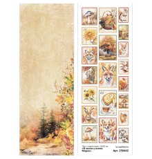 Лист с картинками 10х30 см "В гостях у осени. Марки" (ScrapMania)