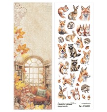 Лист с картинками 10х30 см "В гостях у осени. Зверюшки" (ScrapMania)
