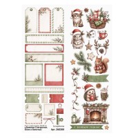 Лист с картинками 10х30 см "Дневник Снегурочки. Ежик и Белочка", ScrapMania