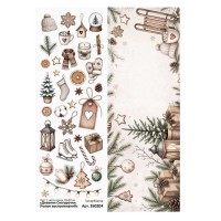 Лист с картинками 10х30 см "Дневник Снегурочки. Уголок воспоминаний", ScrapMania