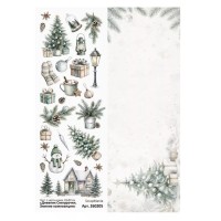 Лист с картинками 10х30 см "Дневник Снегурочки. Зимние композиции", ScrapMania