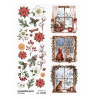 Лист с картинками 10х30 см "Дневник Снегурочки. За окном", ScrapMania