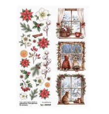 Лист с картинками 10х30 см "Дневник Снегурочки. За окном", ScrapMania