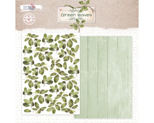 Набор для вырезания "Green leaves" 14,8*21 см (А5), 6 листов, 1/3 полного набора, Dreamlight Studio