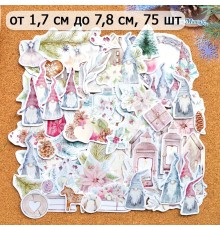 Набор высечек из бумаги "Новогодние Гномы", 75 шт.,  ScrapMania