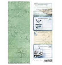 Лист с картинками 10х30 см "Океания. Почтовые карточки" (ScrapMania)