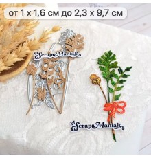Нож для вырубки "Длинные растения. Ветка и маковая коробочка", ScrapMania