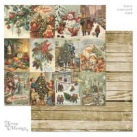 Бумага двусторонняя "СССР. Блеск советской елки. Карточки", ScrapMania