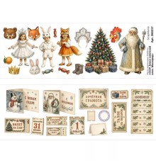 Лист с картинками 10х30 см "СССР. Блеск советской елки. Маскарад", ScrapMania