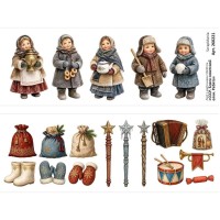 Лист с картинками 10х30 см "СССР. Блеск советской елки. Ребята", ScrapMania