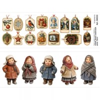 Лист с картинками 10х30 см "СССР. Блеск советской елки. Тэги", ScrapMania
