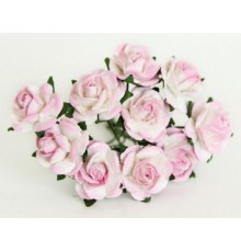 Розы розово-белые 1 см 10 шт.