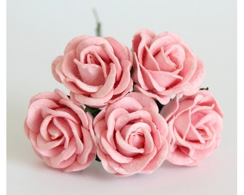 Роза крупная закругленная розово-персиковая 4 см. 1 шт