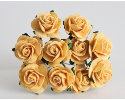 Розы желтые 2 см, 5 шт.